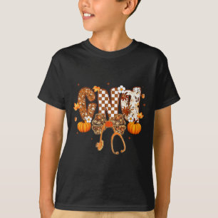 Funny Cna Nurse Coquette Bow Stethoscope Fall Girl T-Shirt