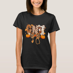 Funny Cna Nurse Coquette Bow Stethoscope Fall Girl T-Shirt