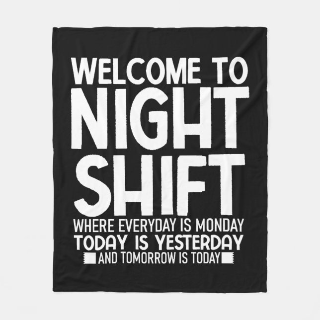 Funny CNA Shirt Funny Night Shift Shirt Fleece Blanket (Front)