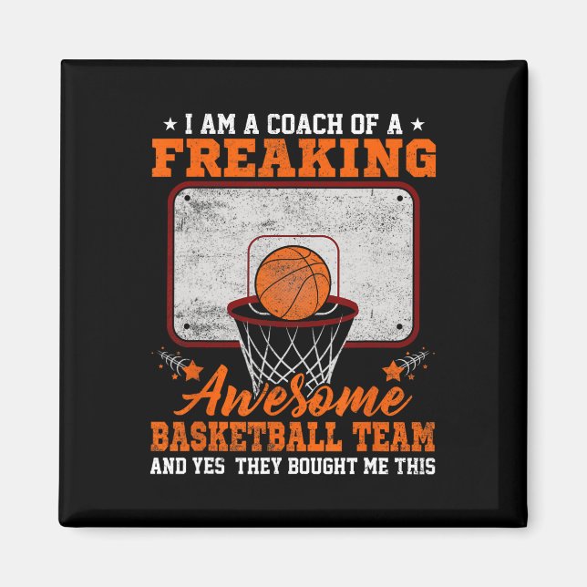 Funny Coach Of Freaking Awesome Sketll Team Ll Tra Magnet (Front)