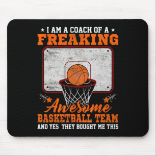 Funny Coach Of Freaking Awesome Sketll Team Ll Tra Mouse Mat