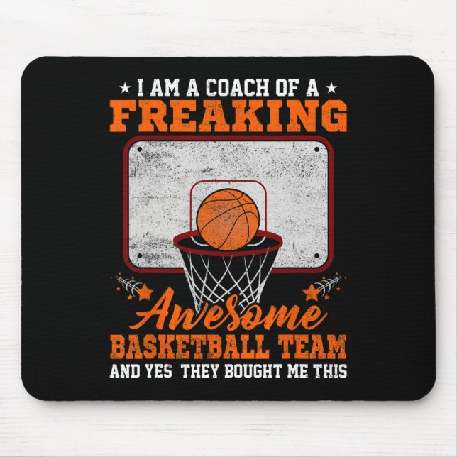Funny Coach Of Freaking Awesome Sketll Team Ll Tra Mouse Mat (Front)