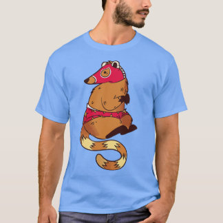 Funny Coati Luchador Wrestler Sketch Drawing T-Shirt