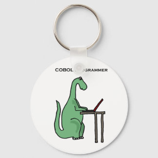 Funny COBOL Programmer Dinosaur Key Ring