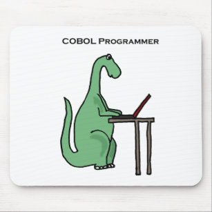 Funny COBOL Programmer Dinosaur Mouse Mat