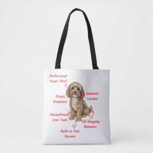 Funny Cockapoo Anatomy - Unique Valentine Gift Tote Bag