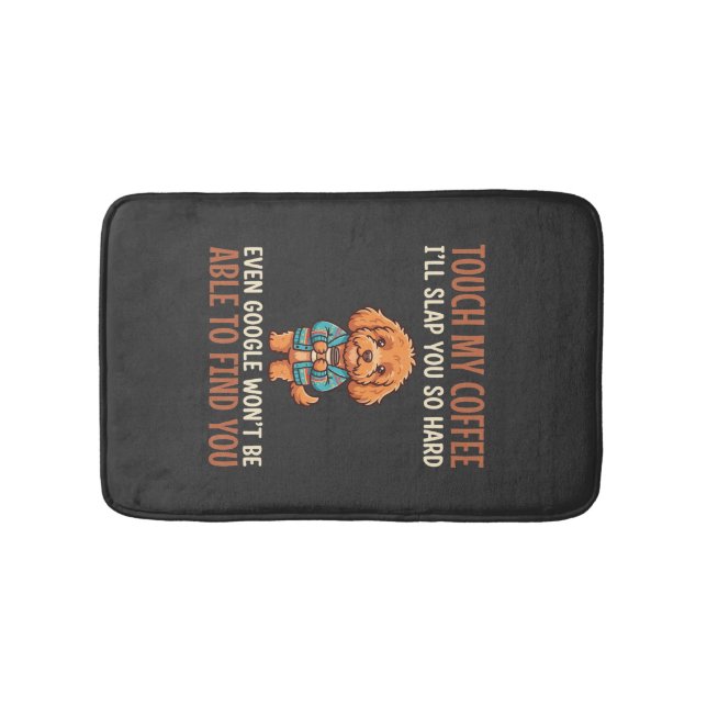 Funny Cockapoo Coffee Lover Bath Mat (Front)