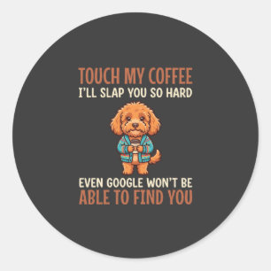 Funny Cockapoo Coffee Lover Classic Round Sticker