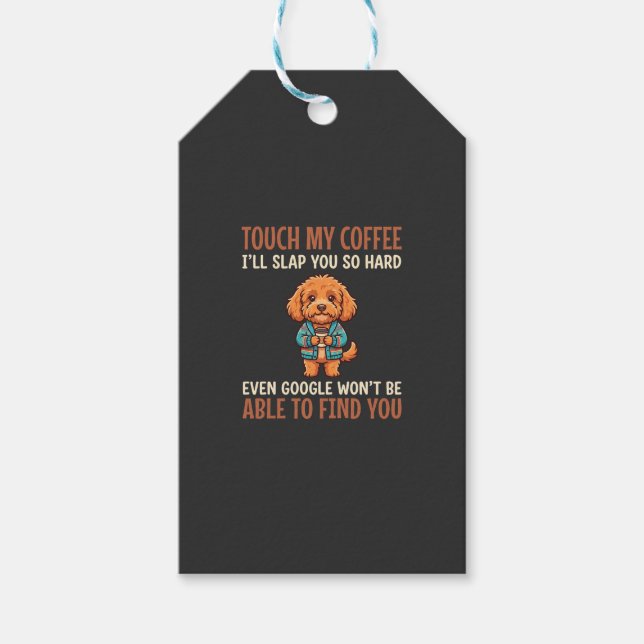 Funny Cockapoo Coffee Lover Gift Tags (Front)