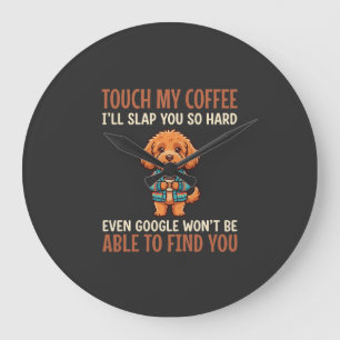 Funny Cockapoo Coffee Lover Large Clock