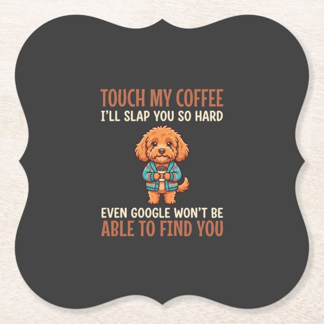 Funny Cockapoo Coffee Lover Paper Coaster (Front)