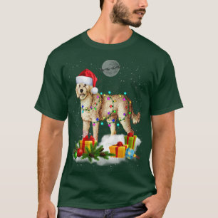 Funny Cockapoo Dog Christmas Lights Santa Hat Xmas T-Shirt