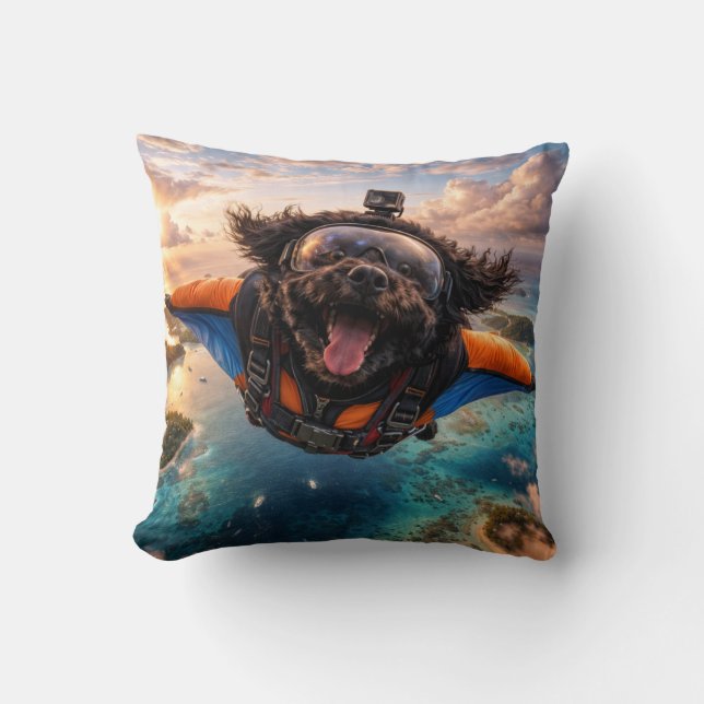 Funny Cockapoo Gift | Flying Dog Cushion (Front)