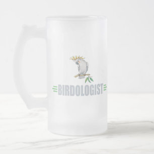 Funny Cockatiel Frosted Glass Beer Mug