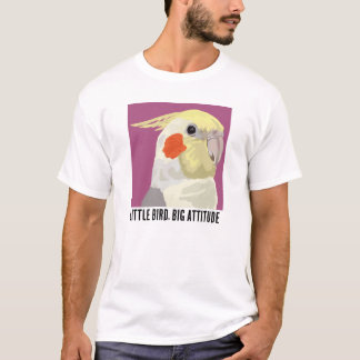 Funny Cockatiel Little Bird Big Attitude Portrait T-Shirt