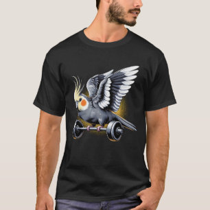 Funny Cockatiel Parrot Deadlift Weightlifting T-Shirt