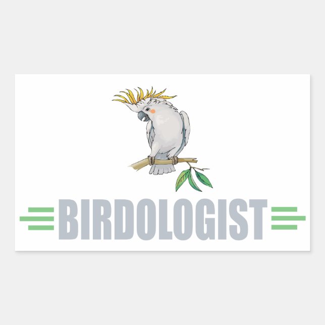 Funny Cockatiel Rectangular Sticker (Front)