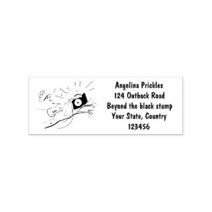 Funny cockatoo playing rock guitar cartoon rubber stamp