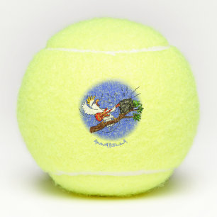 Funny cockatoo playing rock guitar cartoon tennis balls