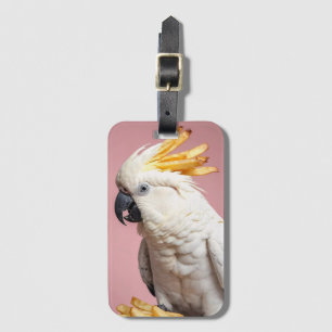 Funny Cockatoo With French Fries Crest Luggage Tag
