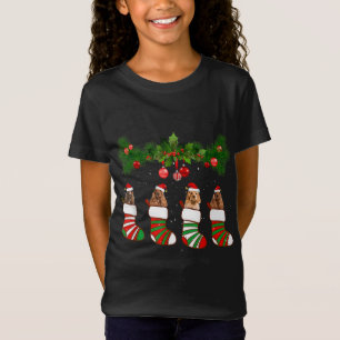 Funny Cocker Spaniel In Socks Christmas Dog Lovers T-Shirt