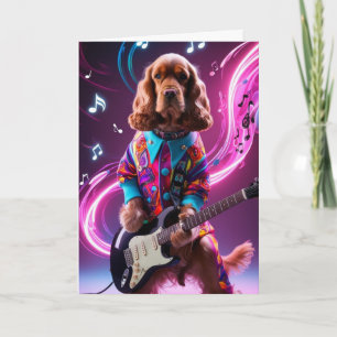 Funny Cocker Spaniel Rock Star Card