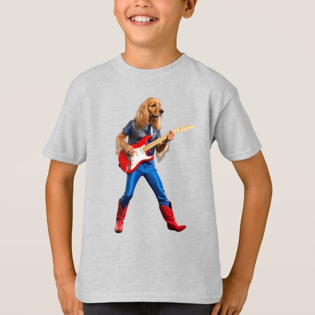 Funny Cocker Spaniel Rock Star Kids' T-Shirt (Front)