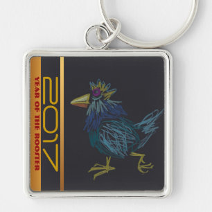 Funny Cockerel Chinese Rooster Year Zodiac KeyC Key Ring