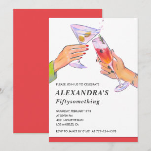 Funny Cocktail Champagne 58th birthday Party Invitation