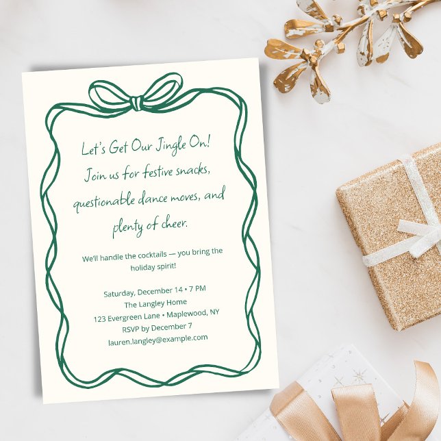 Funny Cocktail Ribbon Bow Christmas Holiday Party (Creator Uploaded)