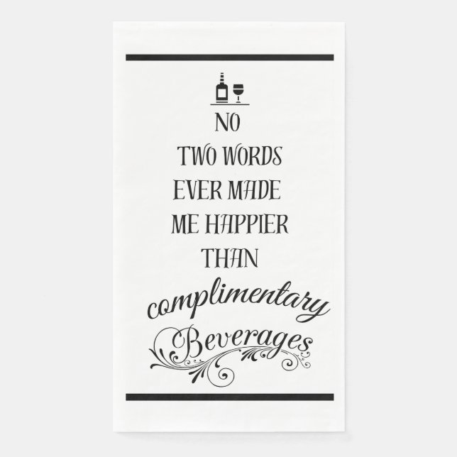 Funny Cocktails Cocktail Free Drinks Napkins   (Front)