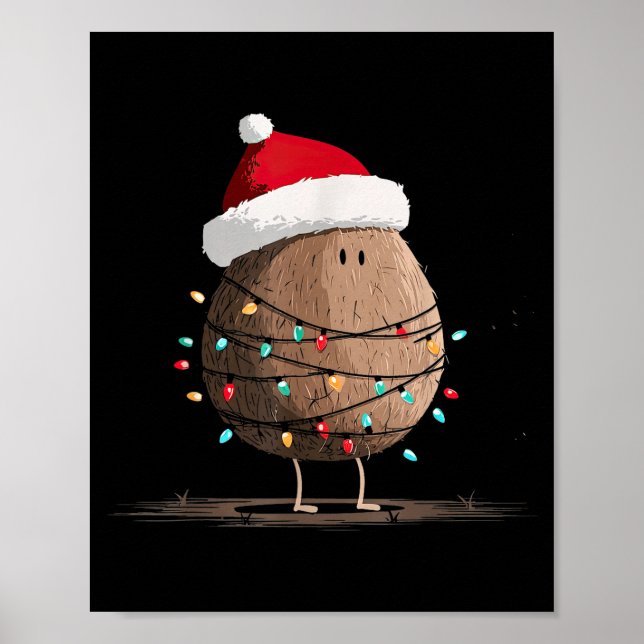 Funny Coconut Christmas Graphics Lights Lover  Poster (Front)