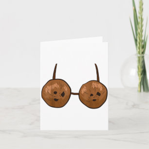 Funny Coconut Summer Coconuts Bra Funny Halloween Card