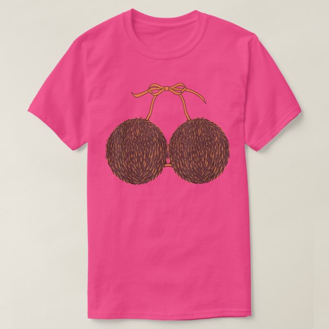 Funny Coconut Summer Coconuts Bra Funny Halloween  T-Shirt (Design Front)