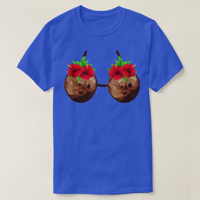 Funny Coconut Summer Coconuts Bra Funny Halloween  T-Shirt (Design Front)