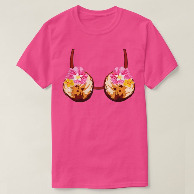 Funny Coconut Summer Coconuts Bra Funny Halloween  T-Shirt (Design Front)