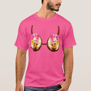 Funny Coconut Summer Coconuts Bra Funny Halloween  T-Shirt
