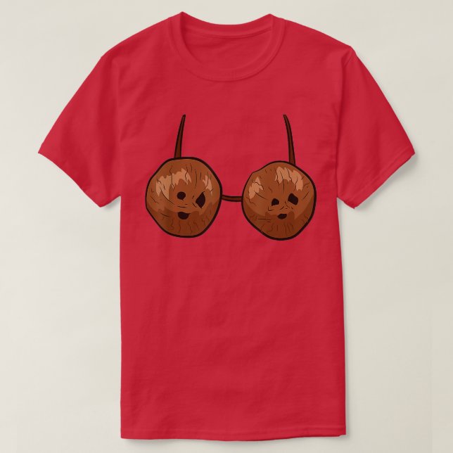 Funny Coconut Summer Coconuts Bra Funny Halloween  T-Shirt (Design Front)