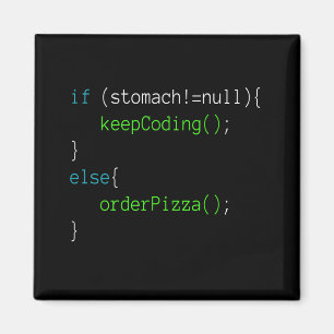 Funny Code Order Pizza T-shirt for Programing Magnet