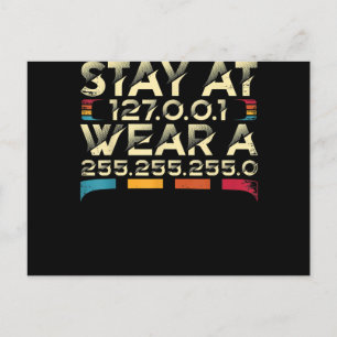Funny Coding Engineer Meme Stay At 127.0.0.1 Announcement Postcard