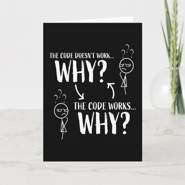 Funny Coding Programmer Gift for Geek Card (Front)