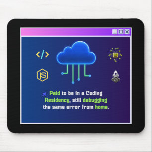 Funny Coding Residency,Retro Synthwave Neon Hacker Mouse Mat