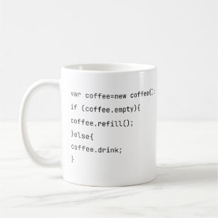 Funny Coding var coffee = new Coffee() Programmers Mug