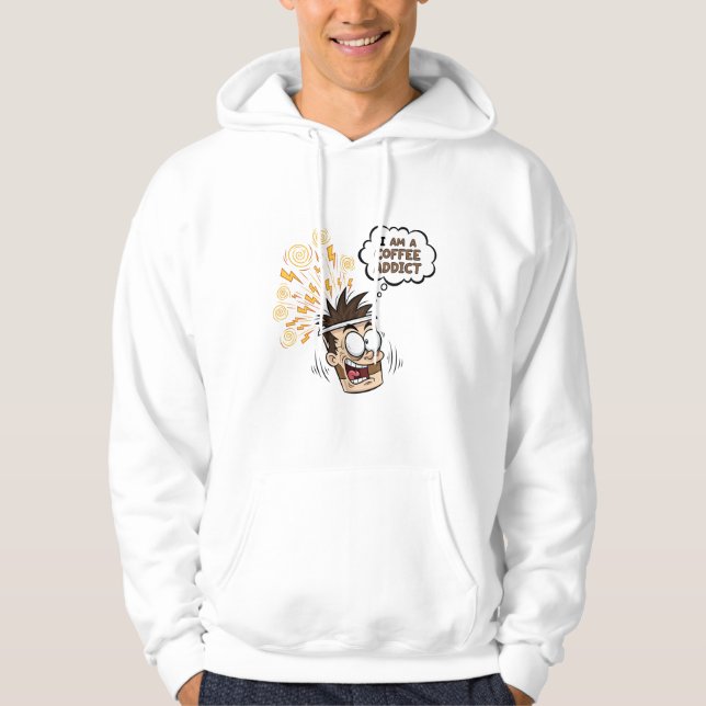 Funny Coffee Addict Energetic Cartoon HoodiT-Shirt Hoodie (Front)