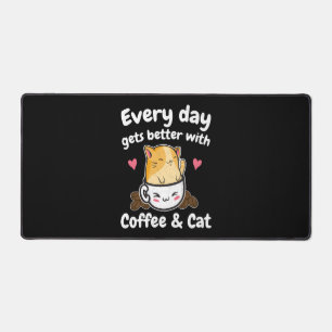 Funny Coffee And Cat Saying Caffeine Lover Barista Desk Mat