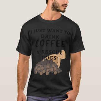 Funny Coffee and Dogs Golden Retriever German Shep T-Shirt