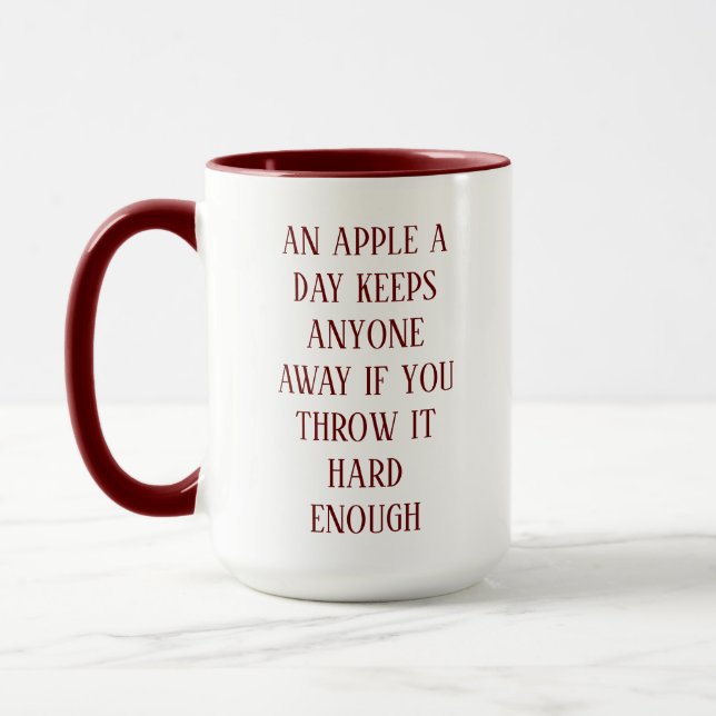 Funny Coffee Apple Quote Mug (Left)