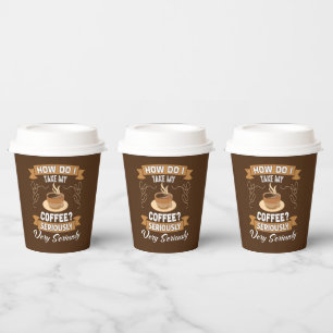 funny coffee bar party word art  paper cups