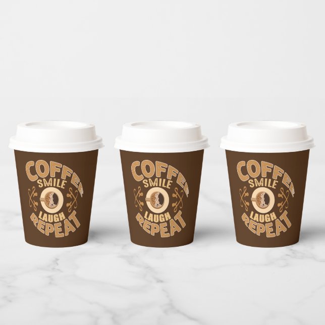 funny coffee bar party word art Paper Cups (Multi)