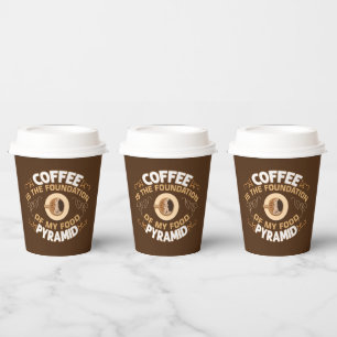 funny coffee bar word art paper cups